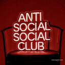 Anti Social Social Club Neon Sign for Man Cave | Trendy Wall Decor - NeonXpert12 x 12 inPurple