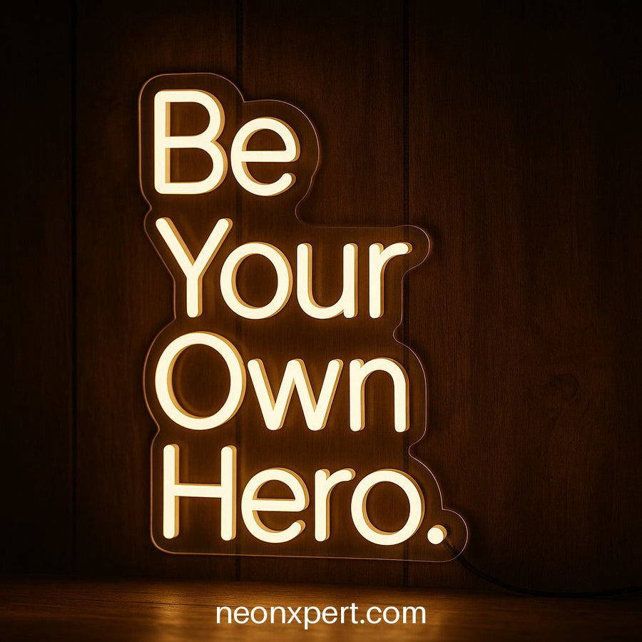 Be Your Own Hero | Motivational LED Neon Sign - NeonXpertSmallWhite