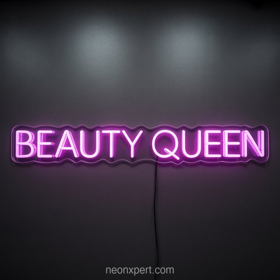Beauty Queen | Empowering Neon Light for Salon Spaces Decor - NeonXpertSmallWhite