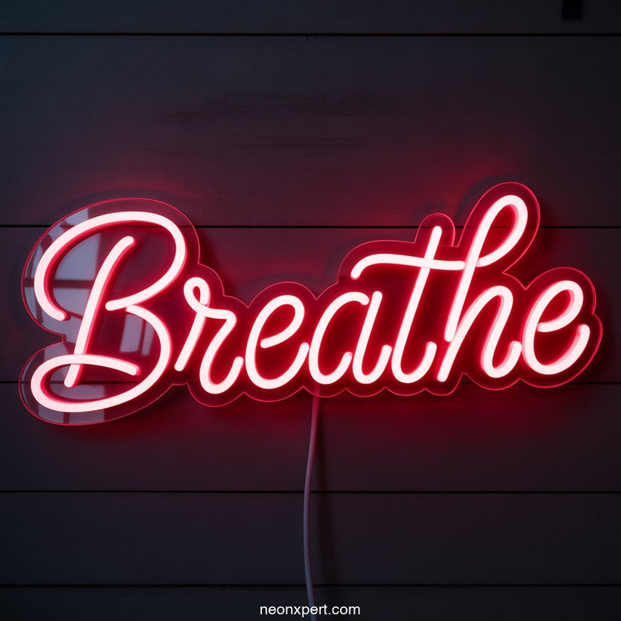 Breathe Neon Light Decor - NeonXpertSmallWhite