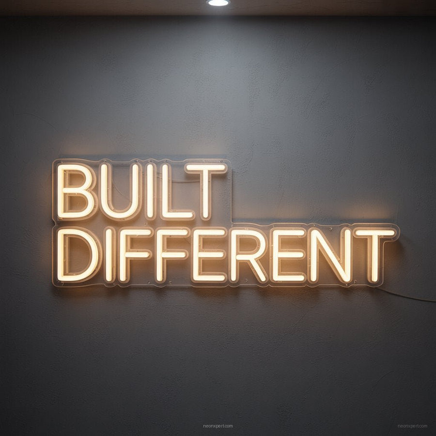 Built Different Gym Neon Sign Wall Art - NeonXpertSmallWhite