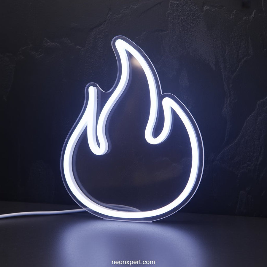 Burning Flame Light Sign LED Neon Art Neon Light - NeonXpertSmallWhite