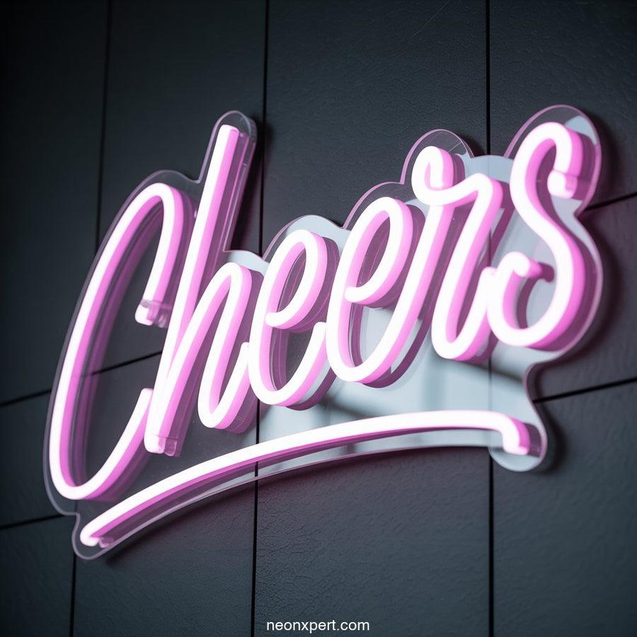 Cheers Neon Sign for Restaurant Decor - NeonXpertSmallWhite