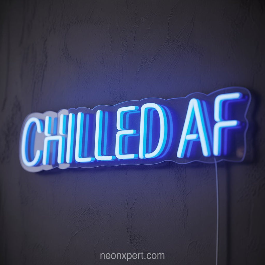Chilled AF | Edgy Neon Light for Beauty & Hair Salons Decor - NeonXpertSmallWhite