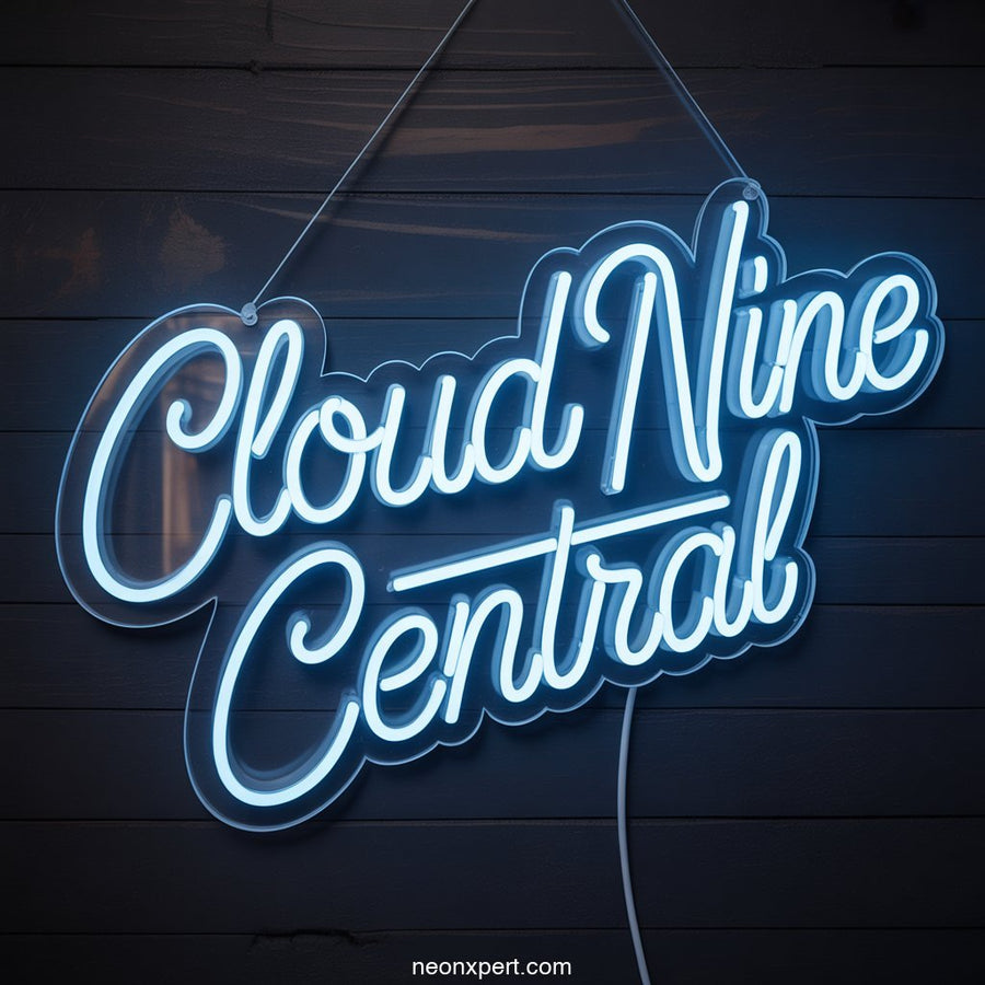 Cloud Nine Central weed neon light - NeonXpertSmallWhite