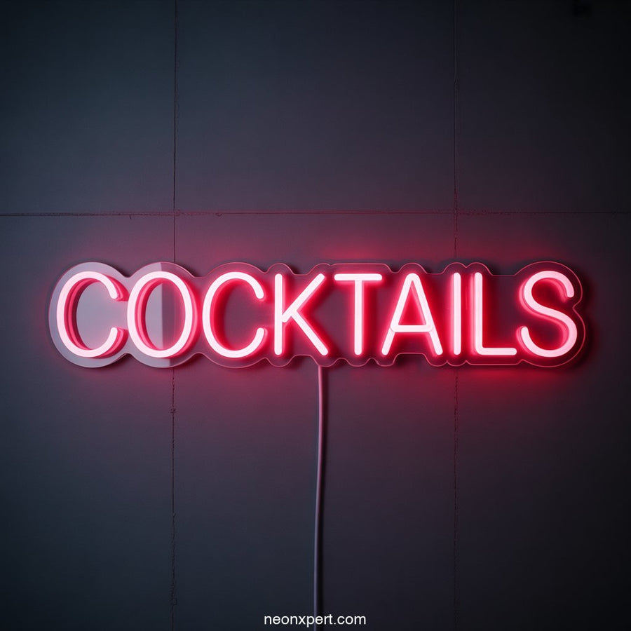 Cocktails Neon Light for Restaurant Decor - NeonXpertSmallWhite