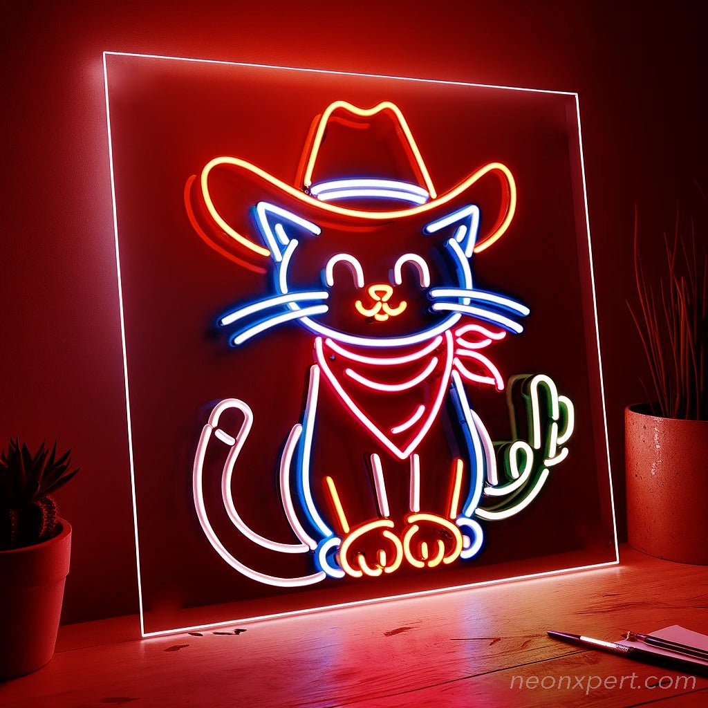 Cowboy Cat Neon Sign - NeonXpert