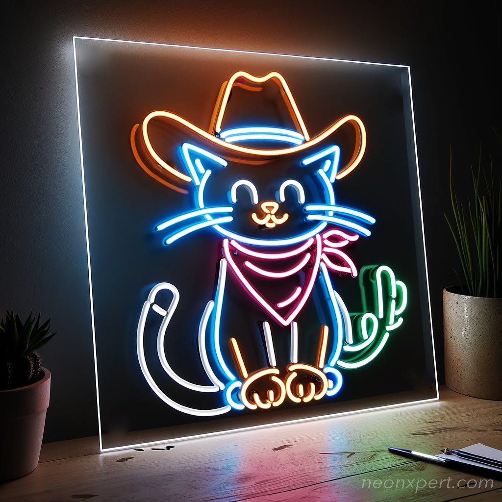 Cowboy Cat Neon Sign - NeonXpert