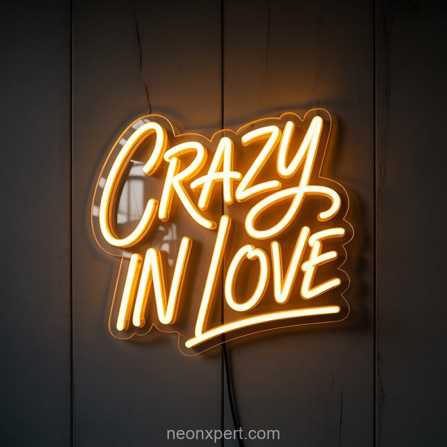 Crazy In Love | Wedding Neon Sign for Romantic Celebrations - NeonXpertSmallWhite