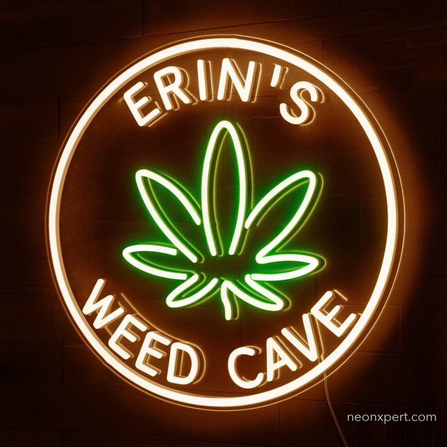 Custom Weed Cave Neon Sign - NeonXpert18 x 18 inWarm White