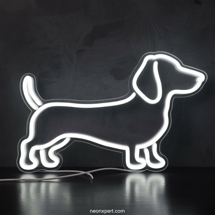 Dachshund / Hot Dog Neon Light Art LED Sign - NeonXpertSmallWhite