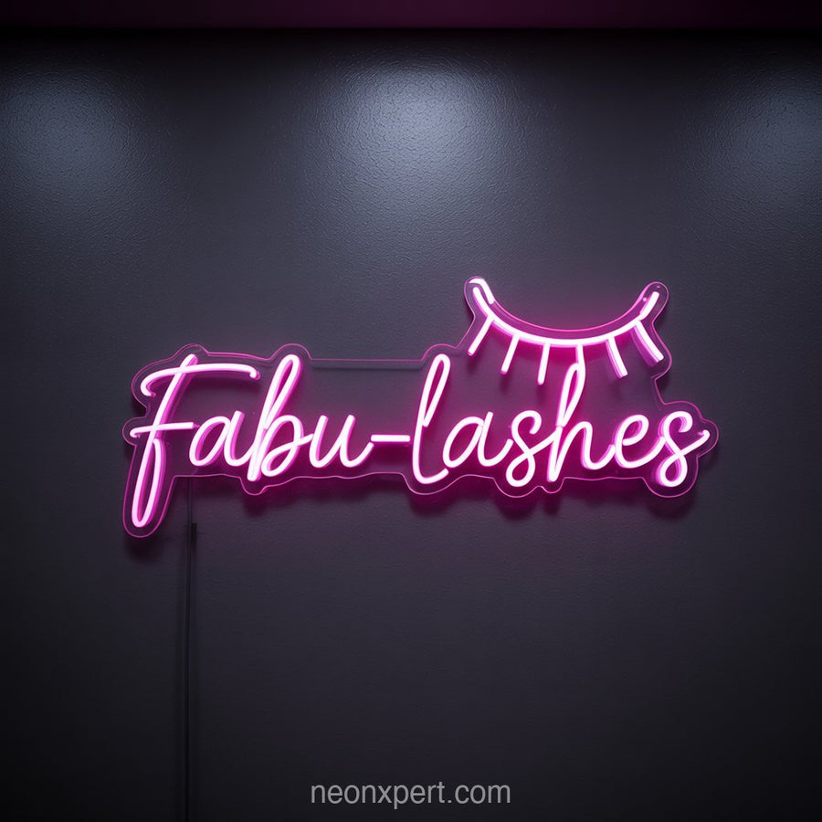 Fabu - LASHES | Playful Neon Light for Salon Spaces - NeonXpertSmallWhite