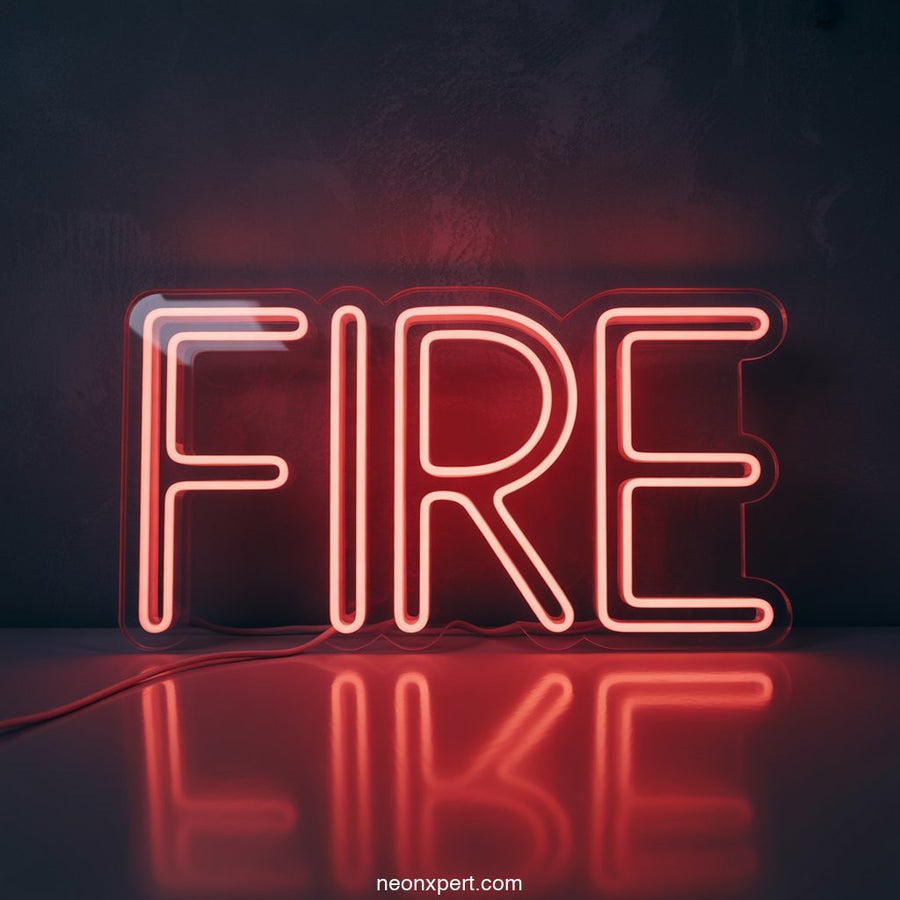 Fire Neon Sign LED Neon Art Glowing Light - NeonXpertSmallWhite