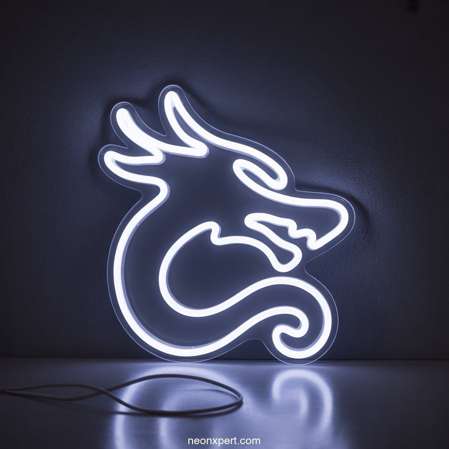 Flaming Dragon Neon Sign LED Neon Art Glowing Light - NeonXpertSmallWhite