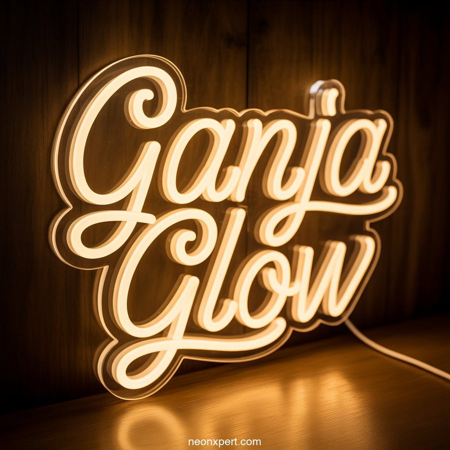 Ganja Glow weed neon sign light - NeonXpertSmallWhite