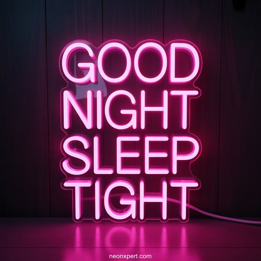 Good Night Sleep Tight Neon Sign Decor - NeonXpertSmallWhite