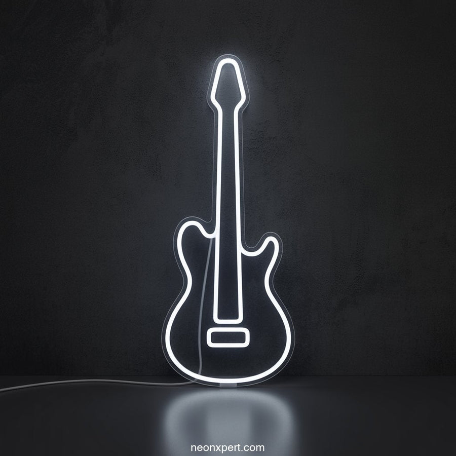 Guitar LED Neon Sign Neon Art Light - NeonXpertSmallWhite