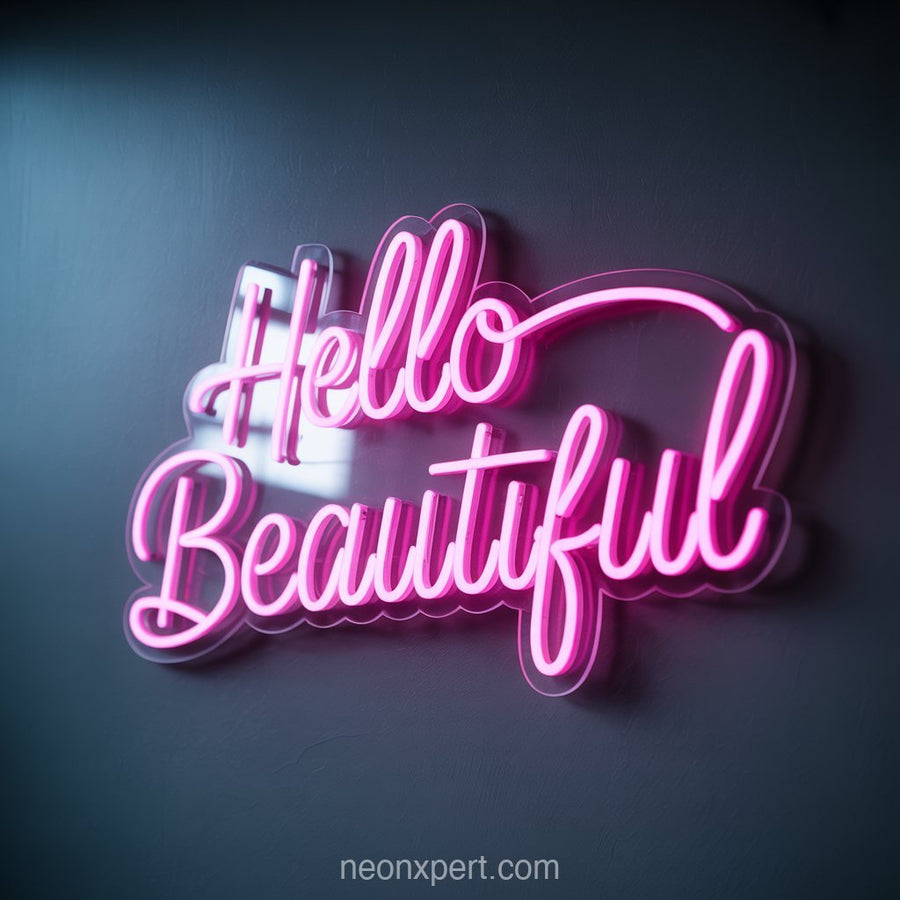 Hello Beautiful | Trendy Neon Light for Beauty Salon - NeonXpertSmallWhite