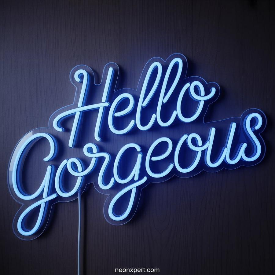 Hello Gorgeous Neon Sign Home Decor - NeonXpertSmallWhite