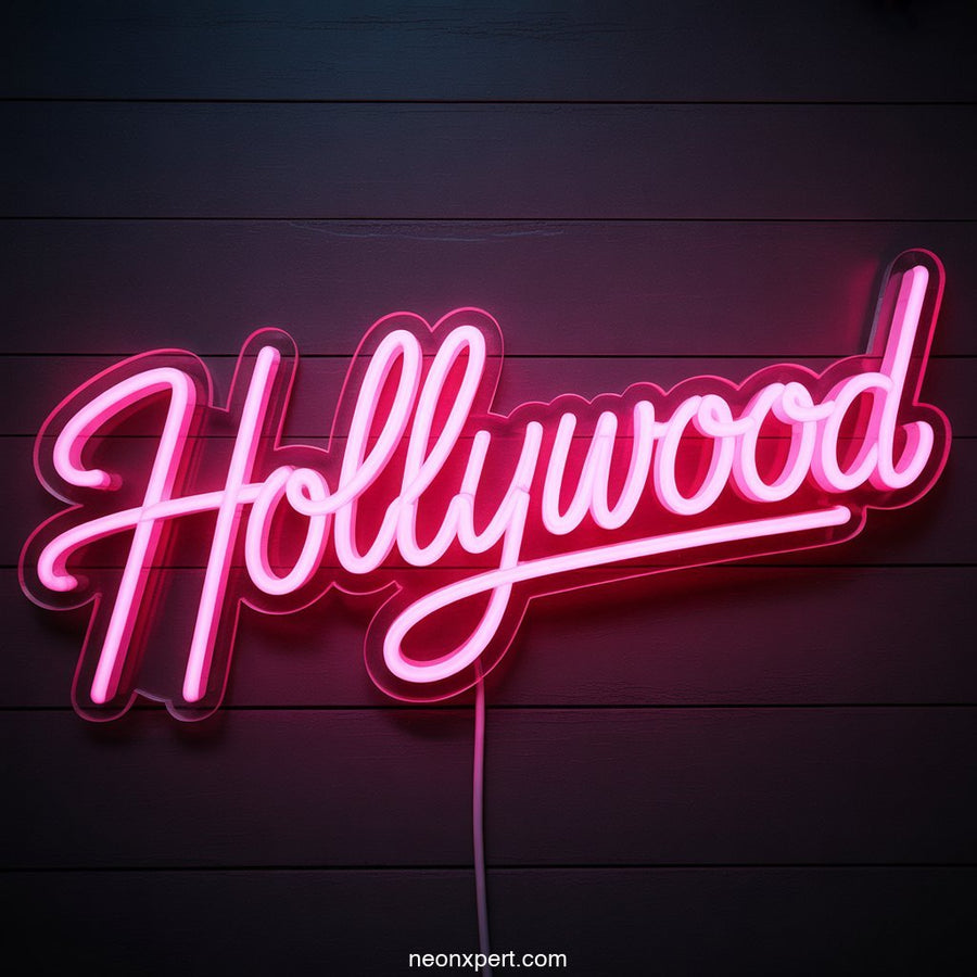 Hollywood Neon Sign Decor - NeonXpertSmallWhite