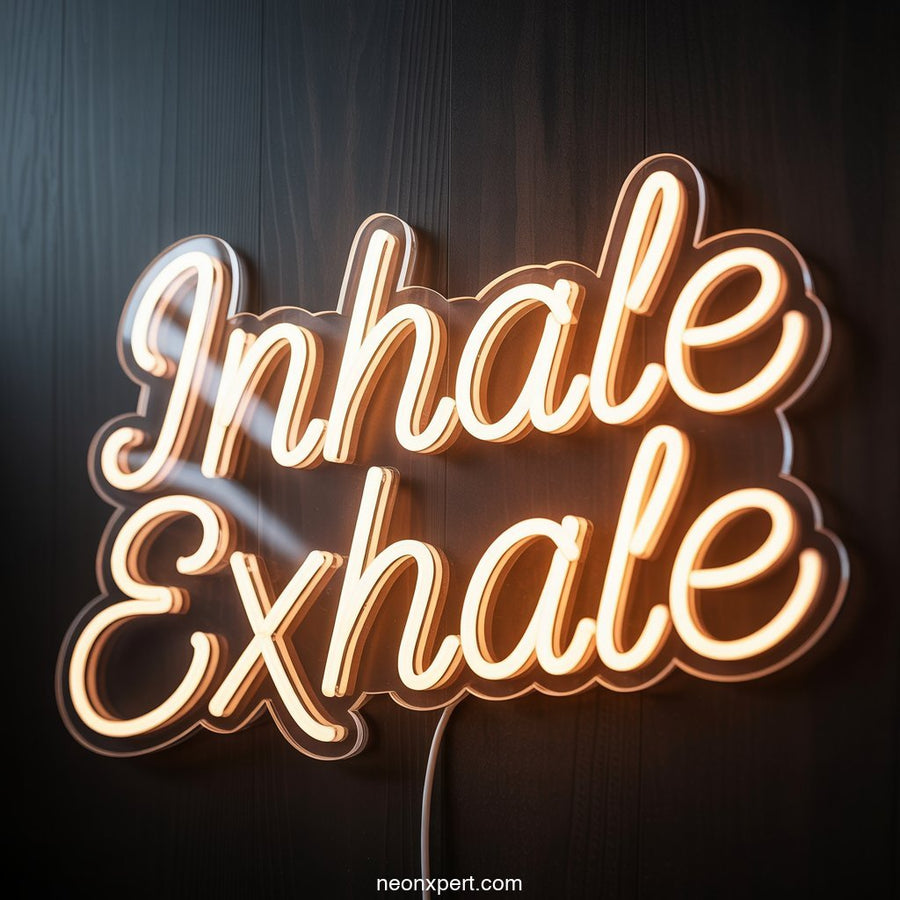 Inhale Exhale Neon Sign Decor - NeonXpertSmallWhite
