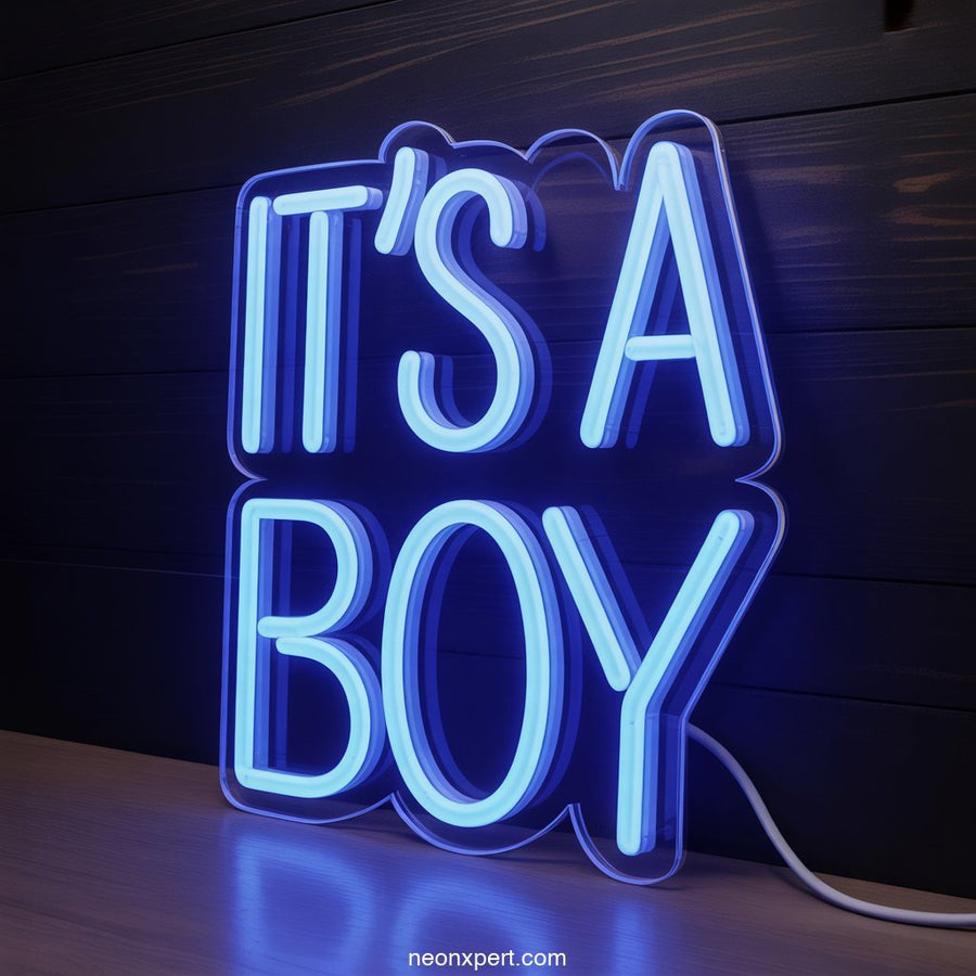 It's a Boy Neon Light for Party Celebrations - NeonXpertSmallWhite