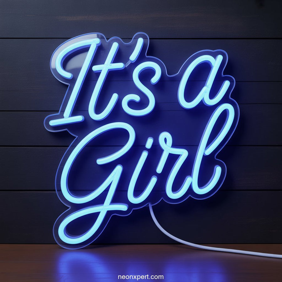 It's a Girl Neon Sign for Party Decor - NeonXpertSmallWhite