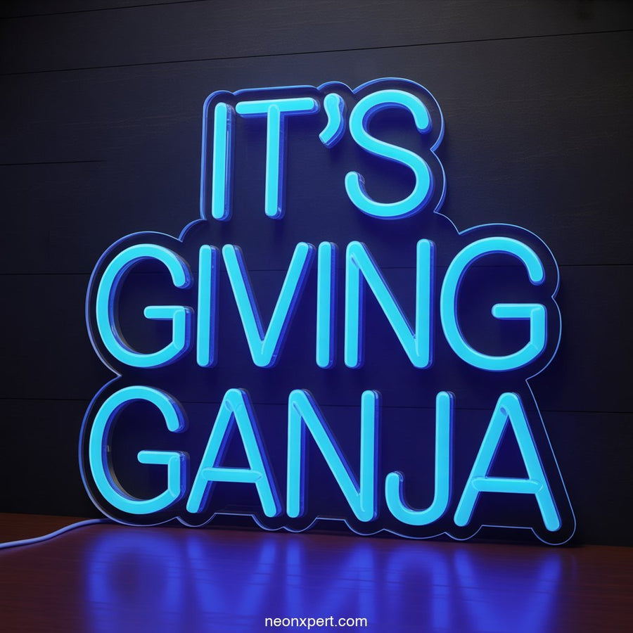 It’s Giving Ganja weed neon light - NeonXpertSmallWhite