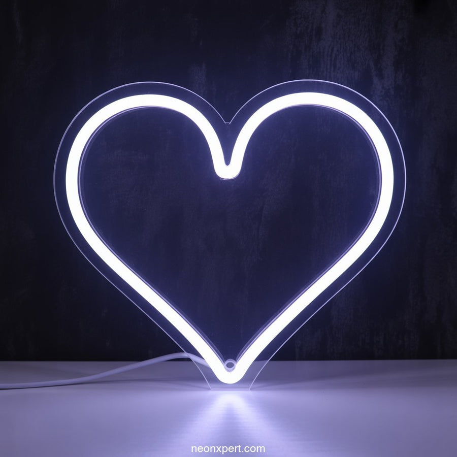 LED Neon Heart Light Art Neon Sign Decor - NeonXpertSmallWhite