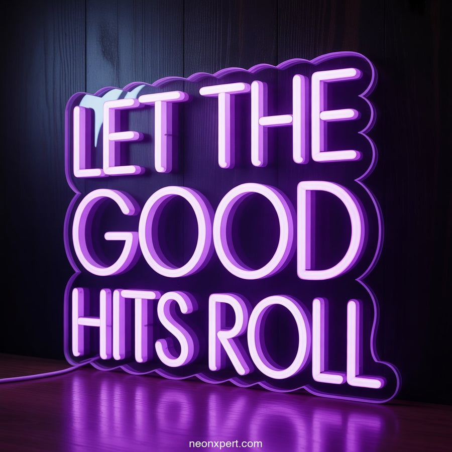 Let the Good Hits Roll weed neon sign - NeonXpertSmallWhite