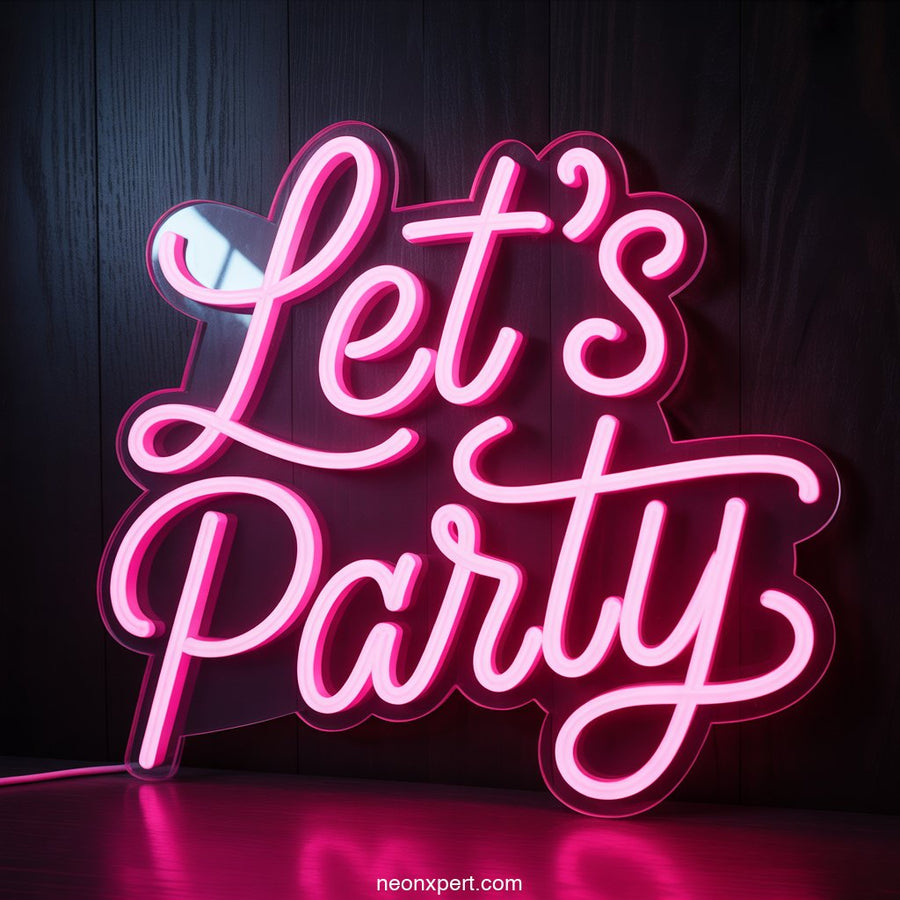 Let's Party Neon Sign for Celebration Decor