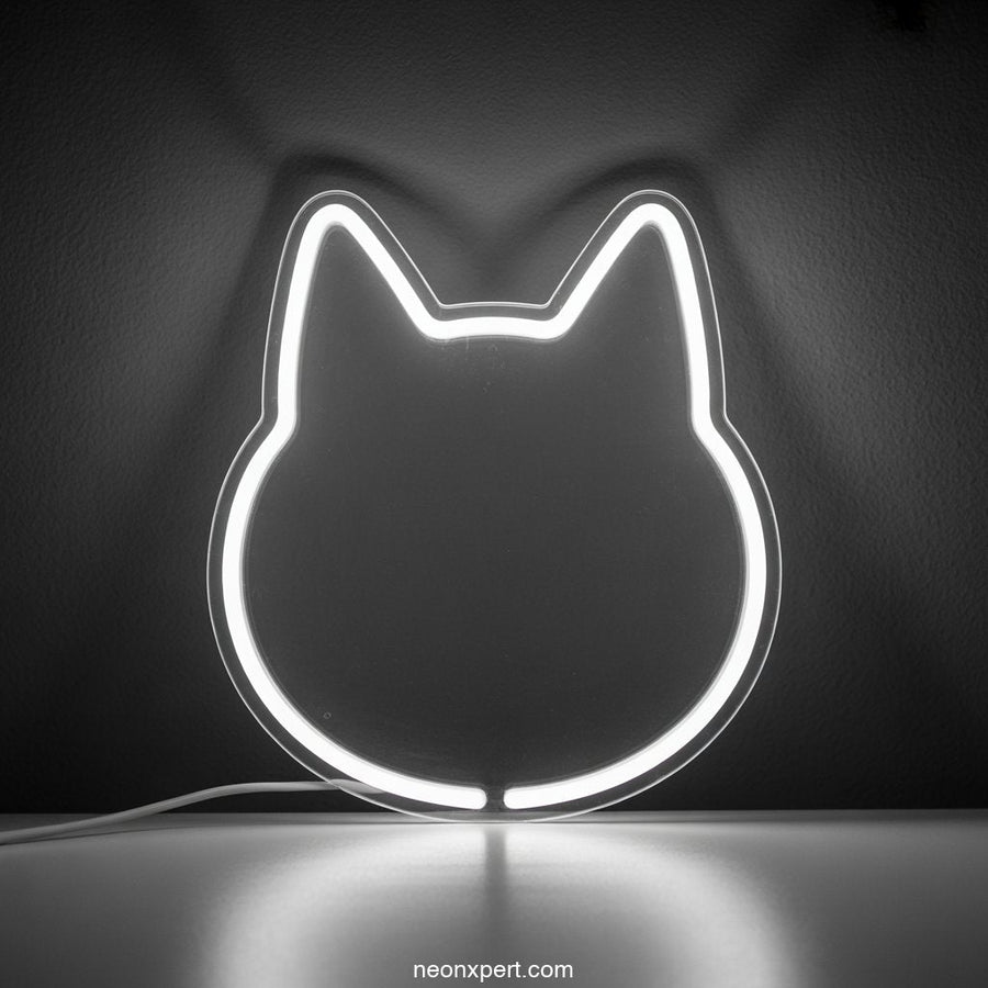 Line Art Cat Neon Sign LED Neon Light - NeonXpertSmallWhite