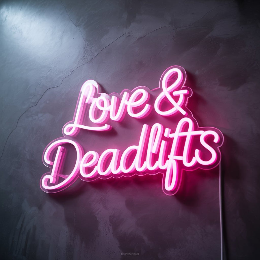 Love & Deadlifts Neon Sign Gym Decor - NeonXpertSmallWhite