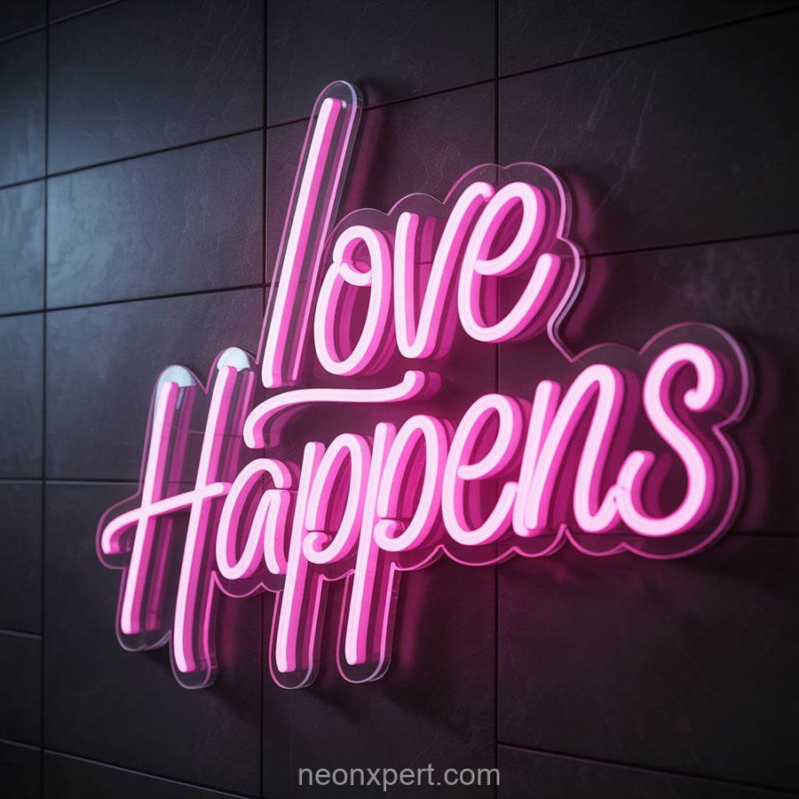 Love Happens | Wedding Neon Sign for Unforgettable Celebrations - NeonXpertSmallWhite