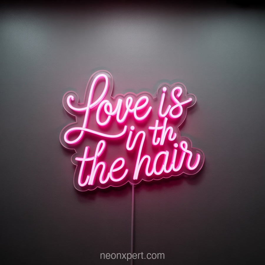 Love is in the Hair | Playful Neon Light for Salon Vibe - NeonXpertSmallWhite
