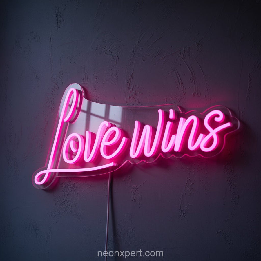Love Wins | Wedding Neon Sign for Celebratory Moments - NeonXpertSmallWhite