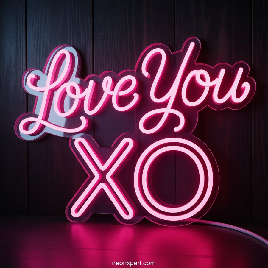 Love You XO Neon Sign for Romantic Wall Decor - NeonXpertSmallWhite