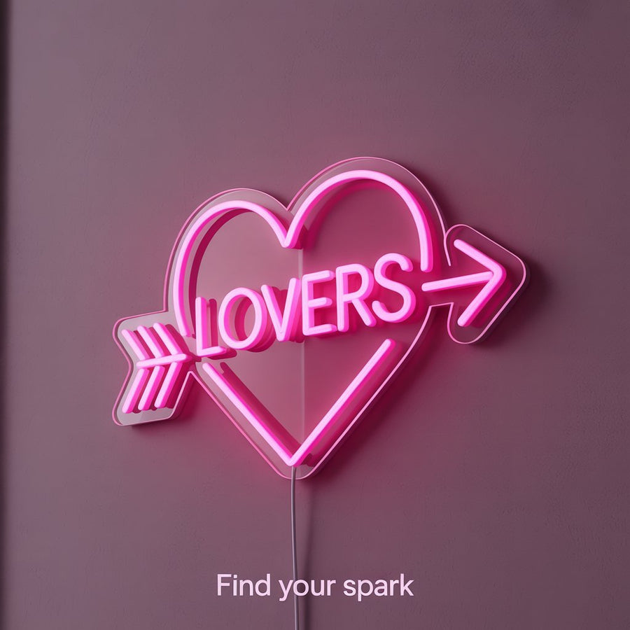 Lovers Heart | Wedding Neon Sign for Romantic Celebrations - NeonXpertSmallWhite