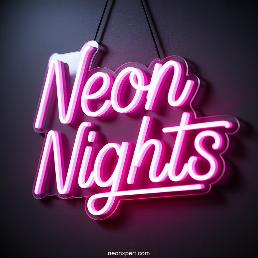 Neon Nights Bar Neon Sign Wall Art - NeonXpertSmallWhite