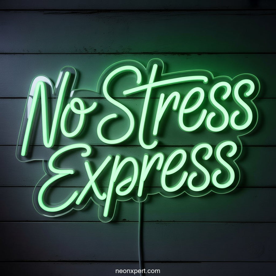 No Stress Express weed neon sign light - NeonXpertSmallWhite