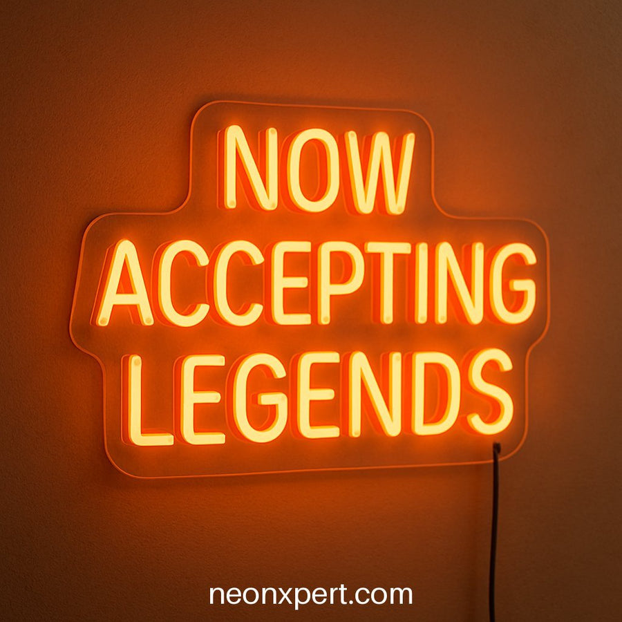 Now Accepting Legends | LED Neon Sign for Business Display - NeonXpertSmallWhite