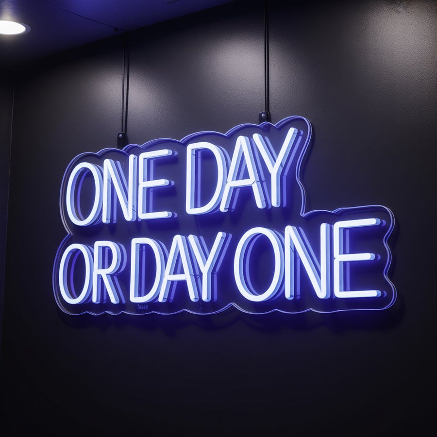 One Day or Day One | LED Neon Signs for Motivation - NeonXpertSmallWhite