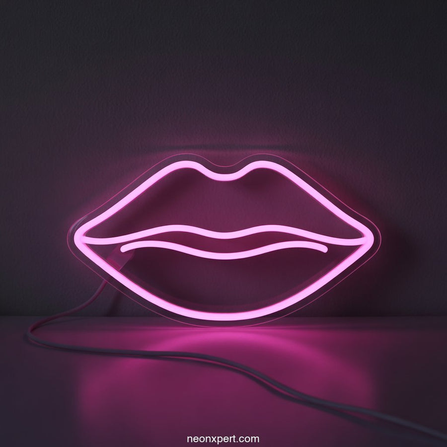Pucker Up Lips Light LED Neon Sign Decor - NeonXpertSmallWhite