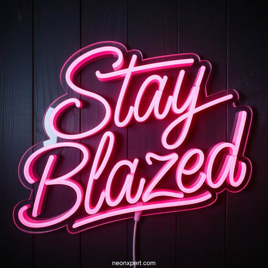 Stay Blazed weed neon sign glowing light - NeonXpertSmallWhite
