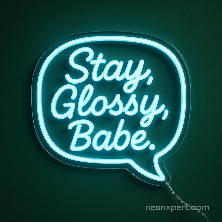 Stay Glossy, Babe – LED Neon Sign for Beauty Spaces - NeonXpertMedium