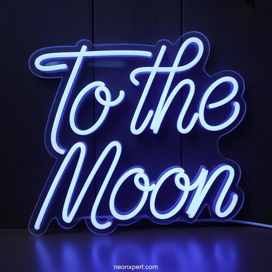 To the Moon Neon Sign Decor - NeonXpertSmallWhite