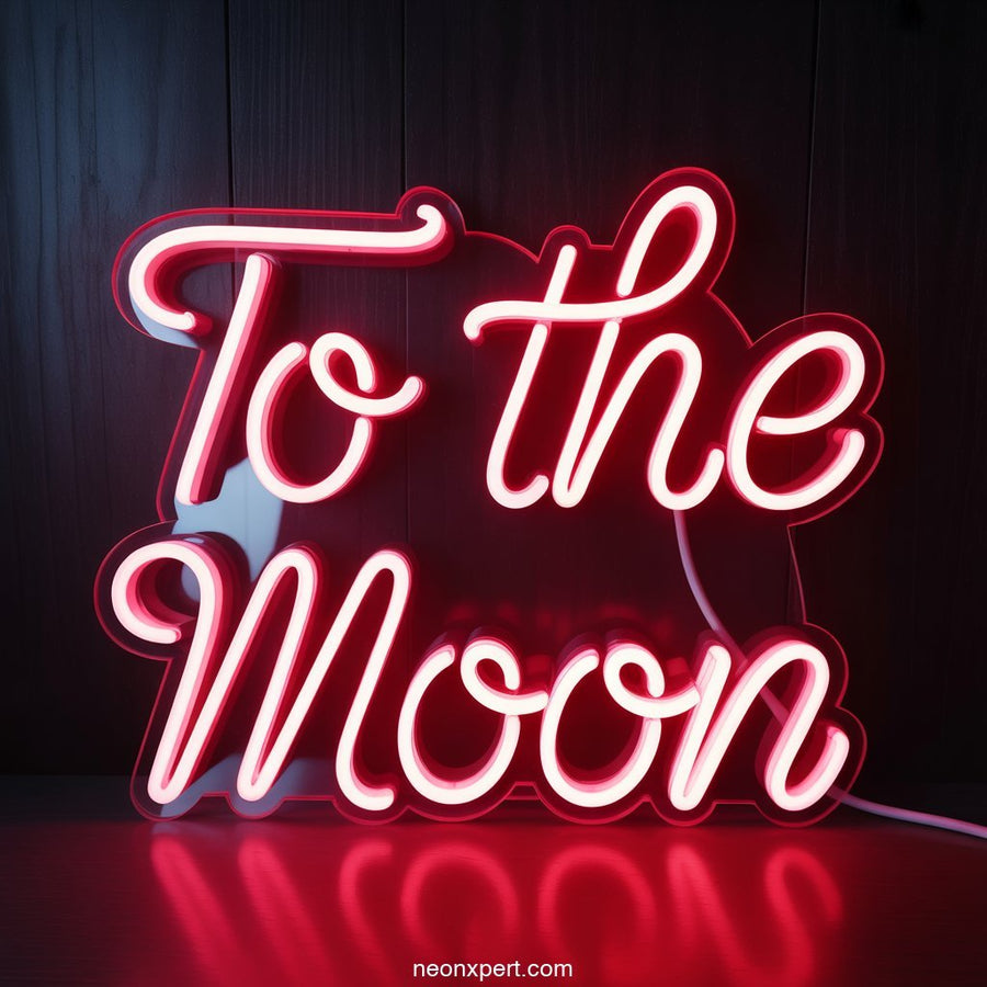 To The Moon Neon Sign Decor - NeonXpertSmallWhite