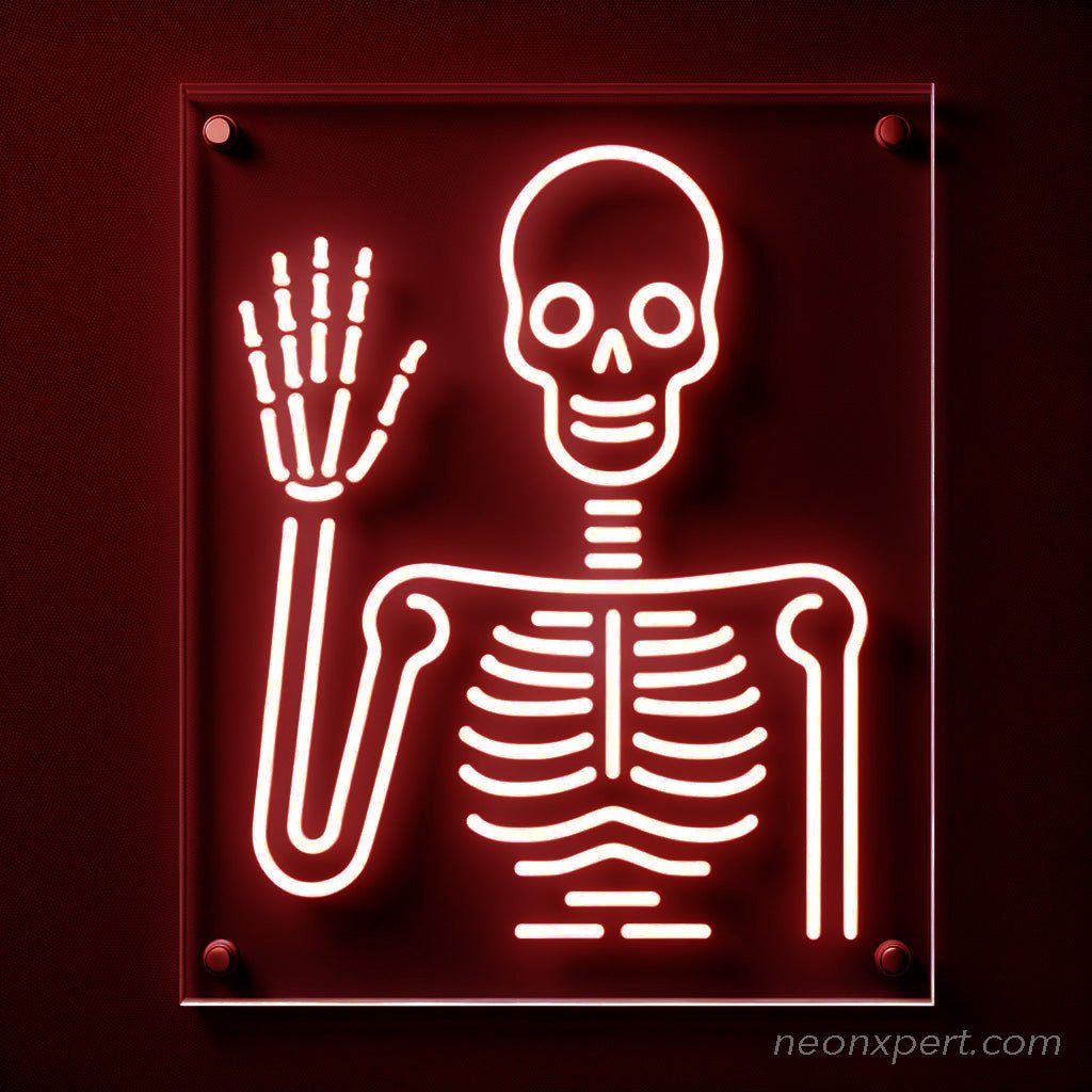 Hyde and eek waving skeleton neon outlets sign