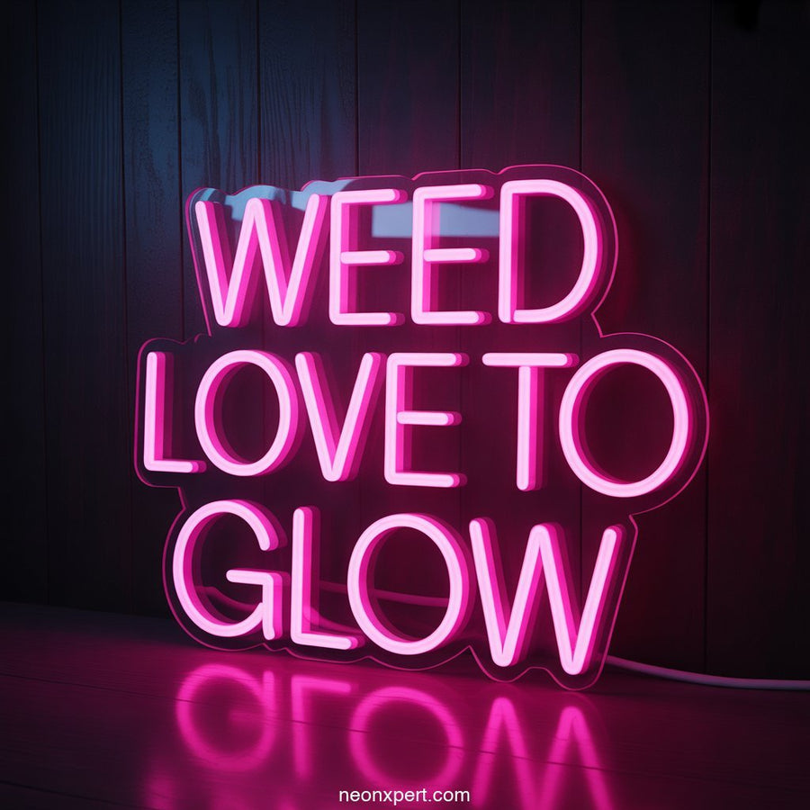 Weed Love To Glow weed neon light - NeonXpertSmallWhite