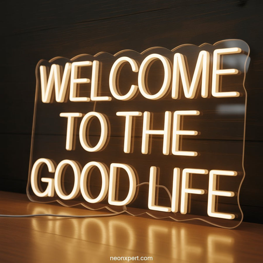 Welcome to the Good Life Neon Light Bar Decor - NeonXpertSmallWhite
